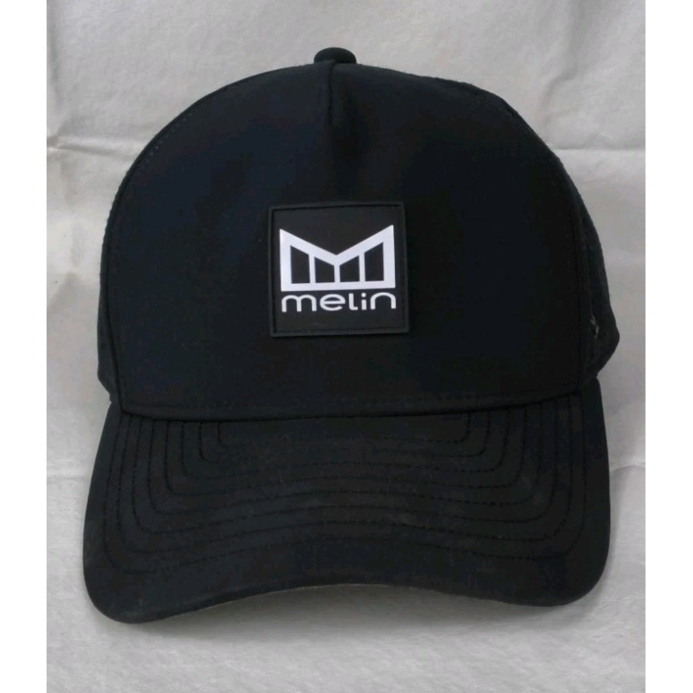 Melin Odyssey Stacked Hydro Hat Black Snapback Size Classic